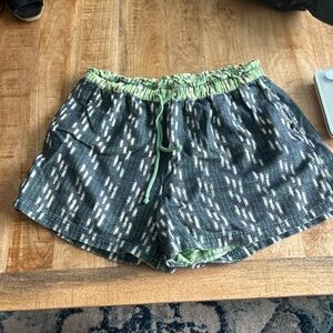 Aerie Green and Black Shorts with Relaxed Fit